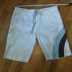DONATED Prana board shorts white retro women's Medium